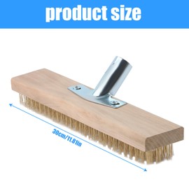 YIDM Steel Wire Broom Garden Broom 30 cm Wire Broom Weed Moss Garden Broom for Robust Removal of Weeds Moss and Algae on the Patio
