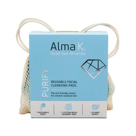 Alma K Reusable Facial Cleansing Pads - Washable Round Cotton Pads for Face - Includes 1 Wash Bag - Facial Skin Care Products - Bamboo Pads - 8 pcs