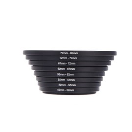 Snsowed 8pcs Step Up Ring Adapter 49-52-55-58-62-67-72-77-82mm 49mm 82mm Filter