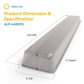 KastLite Vapor Tight Light Fixture Cover Replacement - 4ARD15 ALP Manufactured Matte Acrylic Lens for Sentry Series & Fluorescent Lights, 6-3/8" x 49-11/16" x 3" Ceiling Lighting Diffuser, Pack of 2