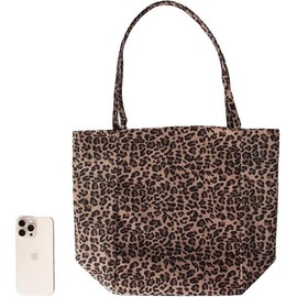 Chic Minimalist Leopard Print Canvas Tote – Versatile Open-Top Shoulder Bag for Women(Dark Leopard)