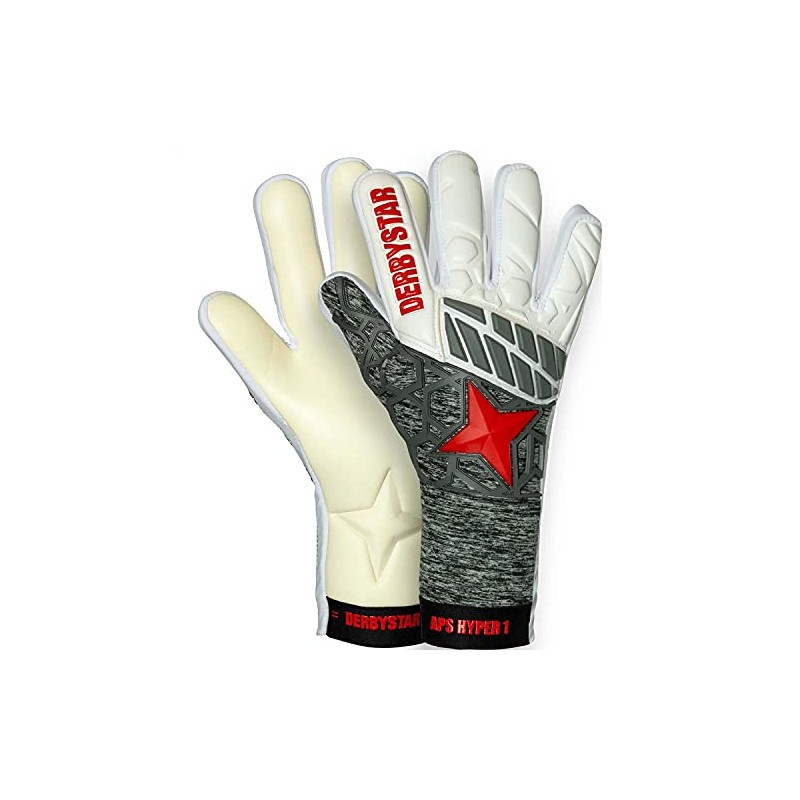 Derbystar APS Hyper I Unisex Gloves, White, Grey, Red, 12