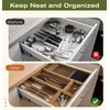 KOCWELL Bamboo Silverware Drawer Organizer with Knife Block, 5 Removable