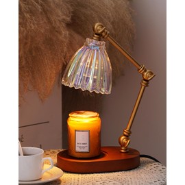 Candle Warmer Lamp with Timer Dimmer, Candle Lamp with 3 Bulbs for Adjustable Angle and Brightness, Vintage Candle Warmer for Scented Jar Candles Bedroom Home Decor House Warming Gifts New Home, Gold