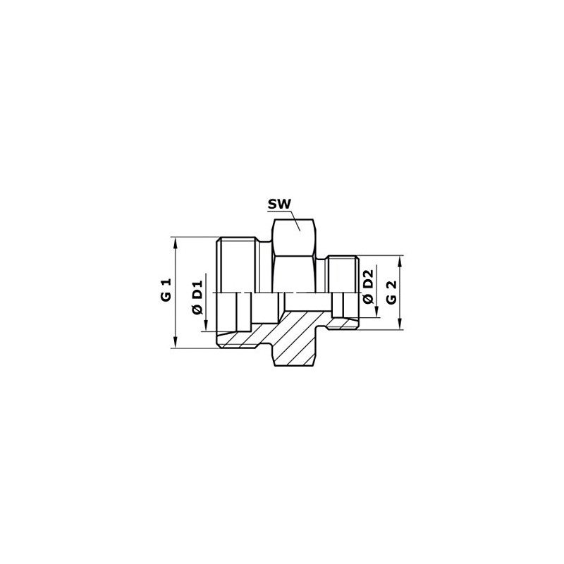 Hydraulic Compression Straight Reducer 15 Litres/10 Litres