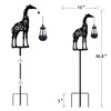 Solar Giraffe Garden Stakes Outdoor Solar Decor Metal Giraffe Holding