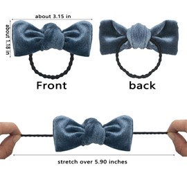 Esumun Velvet 2'' Baby Girl Hair Bow Ties, Velour Tiny Ponytail Bow Holder, Boutique Elastic Rubber Band 10 Pairs for Infants, Toddlers, Littler Girls (velvet set)