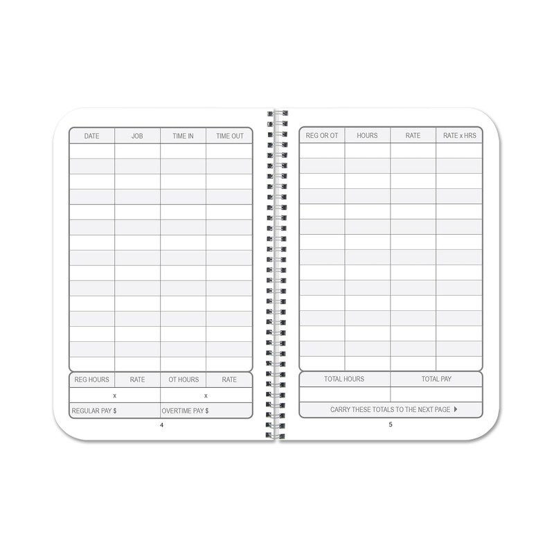 BookFactory Work Hours Log Book/Working Hours Tracking Journal/Plant Worker Tracking