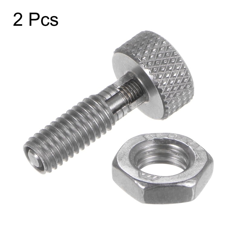 sourcing map 2Pcs Spring Plunger with Knurled Handle M6x1 Pin