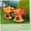 Kisangel 4sets Lawn Ornaments Mini Mushroom Figurines Realistic Tiny Mushrooms