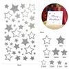 KESOTE 5 Sheets Glitter Silver Star Stickers, Self-Adhesive Assorted Star