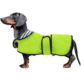 Dachshund Raincoat Corgi Raincoat Dogs Waterproof fit for Dachshunds Weiner Long Back Breeds with Reflective Stripe Great Coverage in Autumn Winter Light Green S