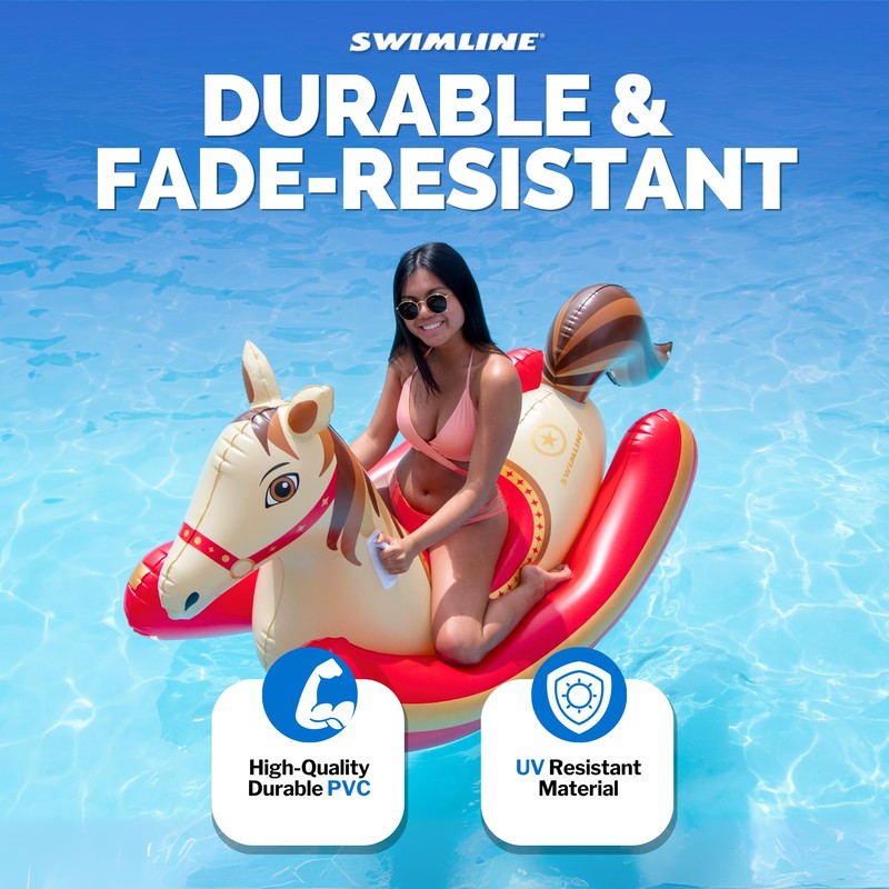 SWIMLINE Inflatable Ride-On Pool Rocker – Heavy-Duty Float with Handles