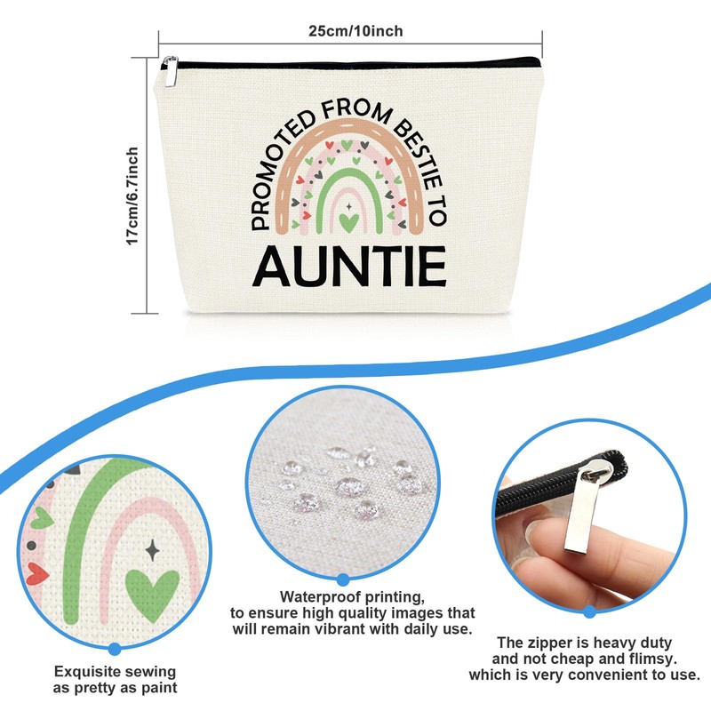 New Auntie Gift Bestie to Auntie Makeup Bag Pregnancy Announcements