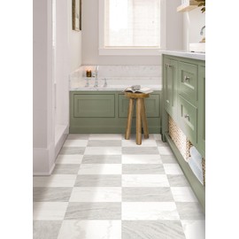 FloorPops x Chris Loves Julia 12-in by 12-in Bonneville Beige Peel and Stick Floor Tiles, FP5061