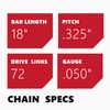KAKEI Husqvarna Chainsaw Chain 18 Inch .325" Pitch .050" Gauge