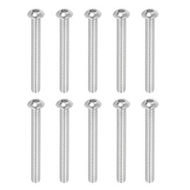 PATIKIL 1/4-20x2-1/4" Button Head Socket Cap Screws, 10 Pcs 304 Stainless Steel 18-8 Socket Cap Screw Bolts Allen Hex Drive Full Thread Fine Thread UNC