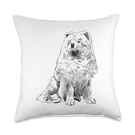 Chow Chow Dog Gifts Sitting Dog Chow Throw Pillow, 18x18, Multicolor