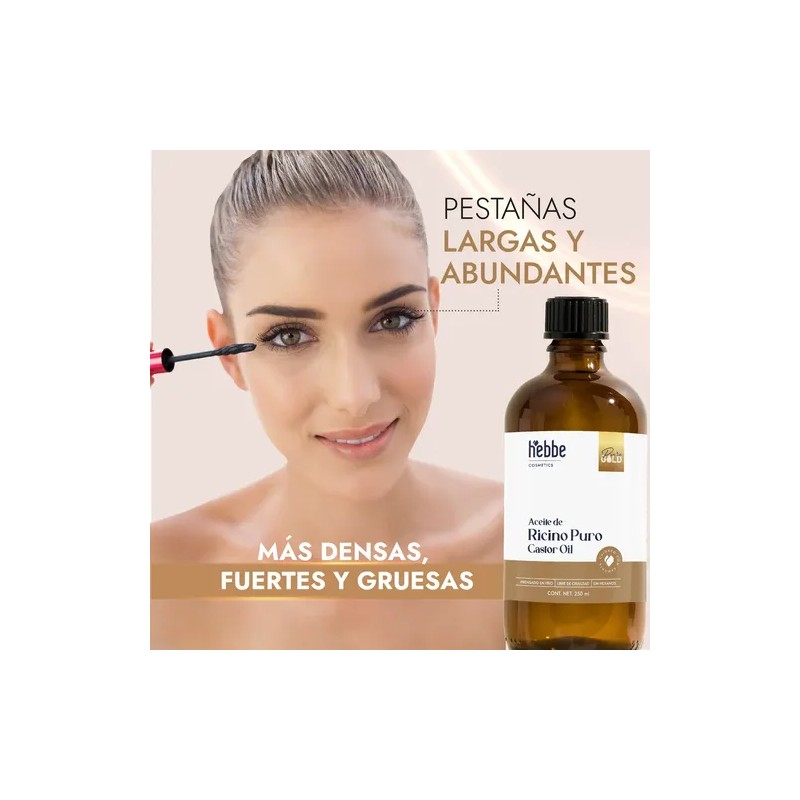 Aceite de Ricino Puro y Orgánico Hebbe Cosmetics de 250