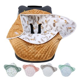 amo nenes Swaddling Blanket Baby Seat Winter Baby Footmuff Autumn for Car Seat Baby Blanket Cotton for Pushchair for 3-Point Harness, Orange