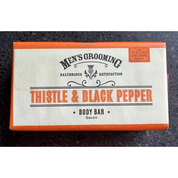 The Scottish Fine Soap Co THISTLE & BLACK PEPPER Body Bar MEN'S Soap 7.8 oz NEW