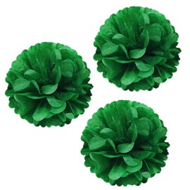Allydrew 14" Set of 3 Tissue Pom Poms Party Decorations for Weddings, Birthday Parties Baby Showers and Nursery D?cor, Kelly Green