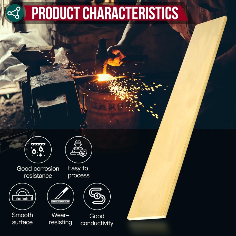 3/16" x 2" Brass Flat Bar Blank 12" Long Solid
