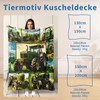 KAIDAARTLH Tractor Motif Cuddly Blanket for Children, 130 x 150