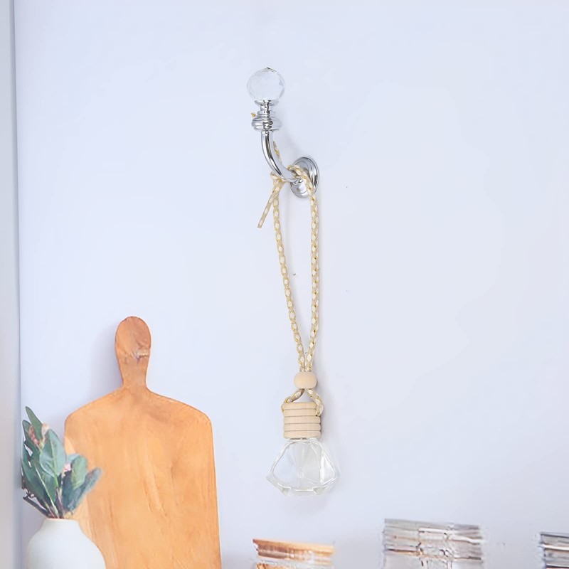 Mgoodoo Crystal Wall Hook, Silver Curtain Holdbacks Glass Window Dapery