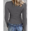 Zeagoo Long Sleeve Ribbed Shirts for Women Casual Button Crew