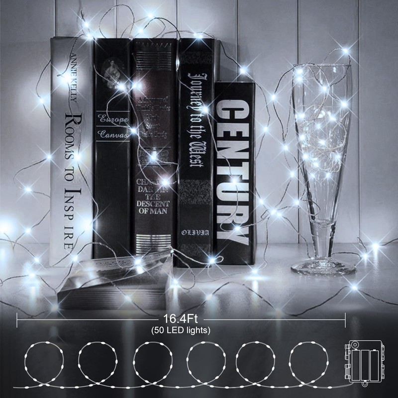4 Pack Fairy Lights Battery Operated, 16.4 Ft 50 LED