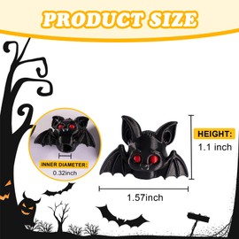 Rislobx 4 Pack Cute Bat Tire Valve Stem Cap, Halloween Valve Stem Cover, Funny Tire Air Caps for Cars Bikes Motorcycles Trucks, Decorative Car Wheel Accessories (Bat)