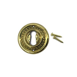 ROUND ANTIQUE BRASS EASTLAKE KEYHOLE ESCUTCHEON | E-17