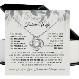 Chiside To My Future Wife Necklace, Engagement Gifts For Fiance, Future Wife Jewelry Love Knot Necklace, Bride To Be Gifts, Fiance Gifts For Her, Cool Engagement Gifts For Fiance Her