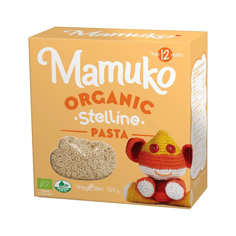 Mamuko Organic The Beginning Pasta 4-Pack Variety Mix (Ditalini, Stelline,