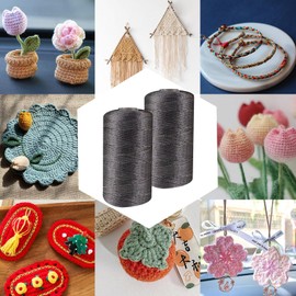 Summer Art Yarn Cord | 2pcs Nylon Crochet Yarn Cord Thin Ice Cotton Thread,Crocheting Nylon Yarn for Hand Knitted Hat Shoes Crochet Basket Yarn