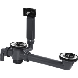 Cornat Recyclate Drain and Overflow Fitting for Built-in Sinks with Draining Board 1 1/2 Inch Male Thread / Female Thread Made from Recycled Plastics Made in Germany Quality / Sink Drain / T354404R