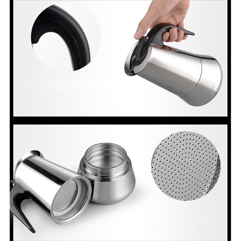 100ML Stainless Steel Coffee Maker Moka Pot Insulated Thermal Coffee