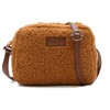 Women's Tan Sheepskin Plush Mini Urban Cross Shoulder Bag,Soft and