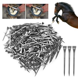 Horseshoe Nail Kit, 5.4cm/2.13inch 250PCS E6 Horse Using Hoof Nails Steel Hoof Peg Securing Firmly Horse Tool Accessory for Horse Racing Training Riding Equestrian Sporting
