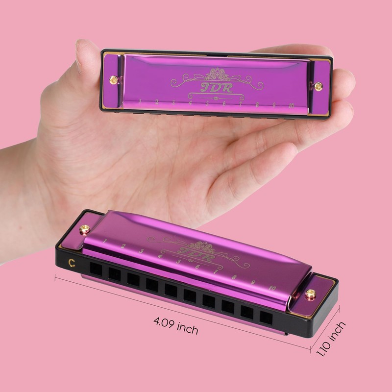 JDR Harmonica Key of C Blues Armonica 10 Hole 20