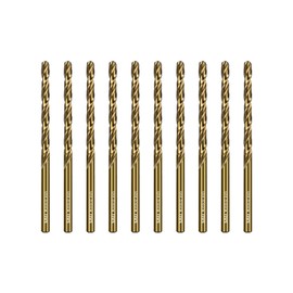 SALI Cobalt Drill Bit Set, 10Pcs 5/32" M35 High Speed Steel Jobber Length Drill Bit Kit for Hardened Metal, Stainless Steel, Cast Iron, Wood and Plastic, with Index Storage Case