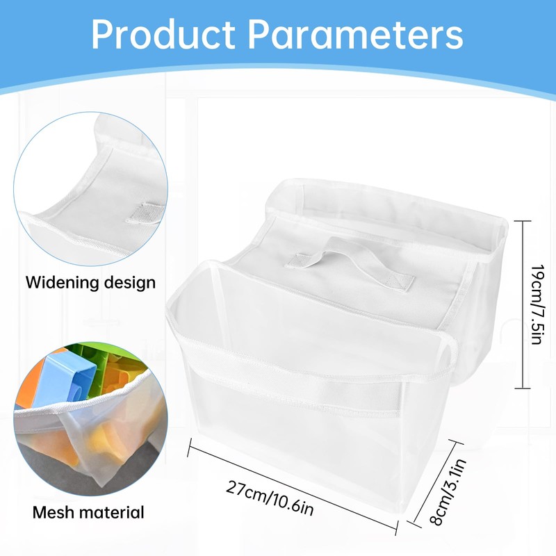 ODIWEN Bath Toy Storage Bag with 2 Compartments, Bath Toy