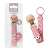BIBS Pacifier Clip Braided Dusty Pink/Baby Pink