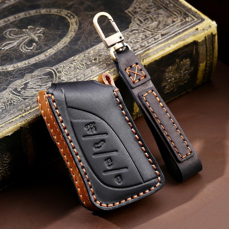 Aoocar 2018-2025 Leather Key Fob Cover, Compatible with Lexus ES