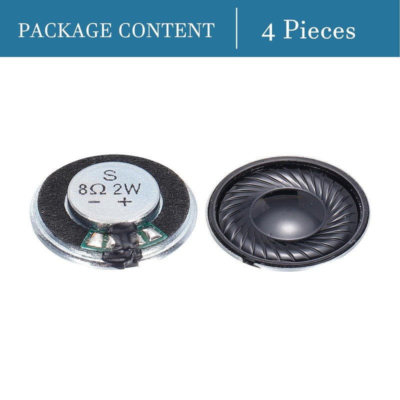 QUARKZMAN 8 Ohm 2W Round Magnetic Speakers x 4 Pieces
