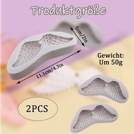 Seifenformen Silikon, 2 Stück Engel Flügel Silikon Formen, DIY Backform Seifenformen, Schmuck Gießformen, für Seife Schokolade Fondant Formen, Antihaft Cupcake