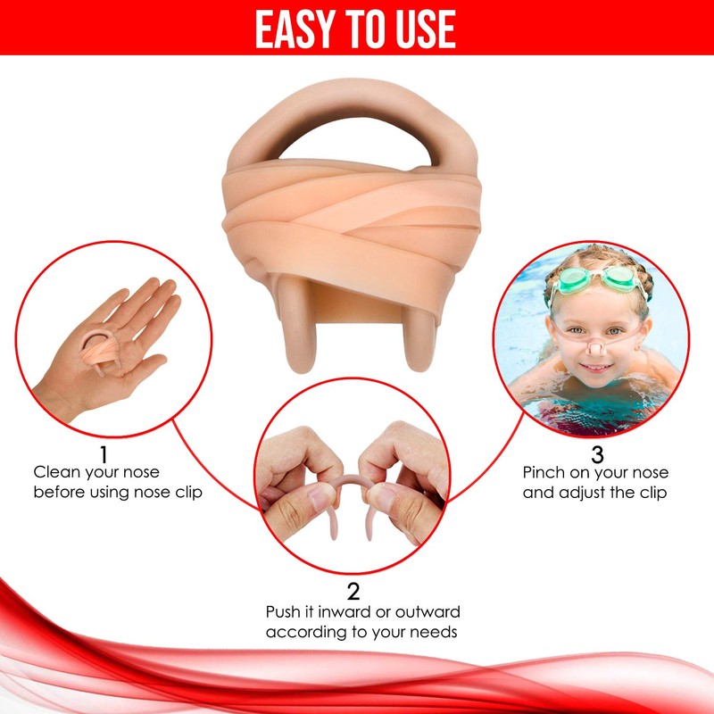 Splaqua Swimming Nose Clip with String - Comfortable Soft Latex