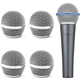Cionyce 4 Pack SM58 Microphone Head Replacement Standard Size Grille Mic replacement with Foam