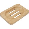 Kandid Eco-Friendly Bamboo Soap Dish with Drainage Slots - Natural